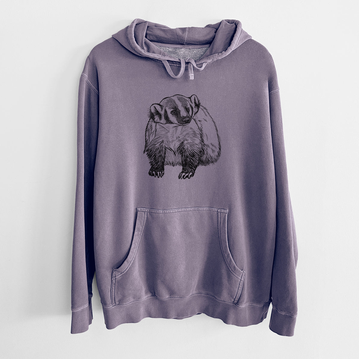 American Badger - Taxidea taxus - Unisex Pigment Dyed Hoodie