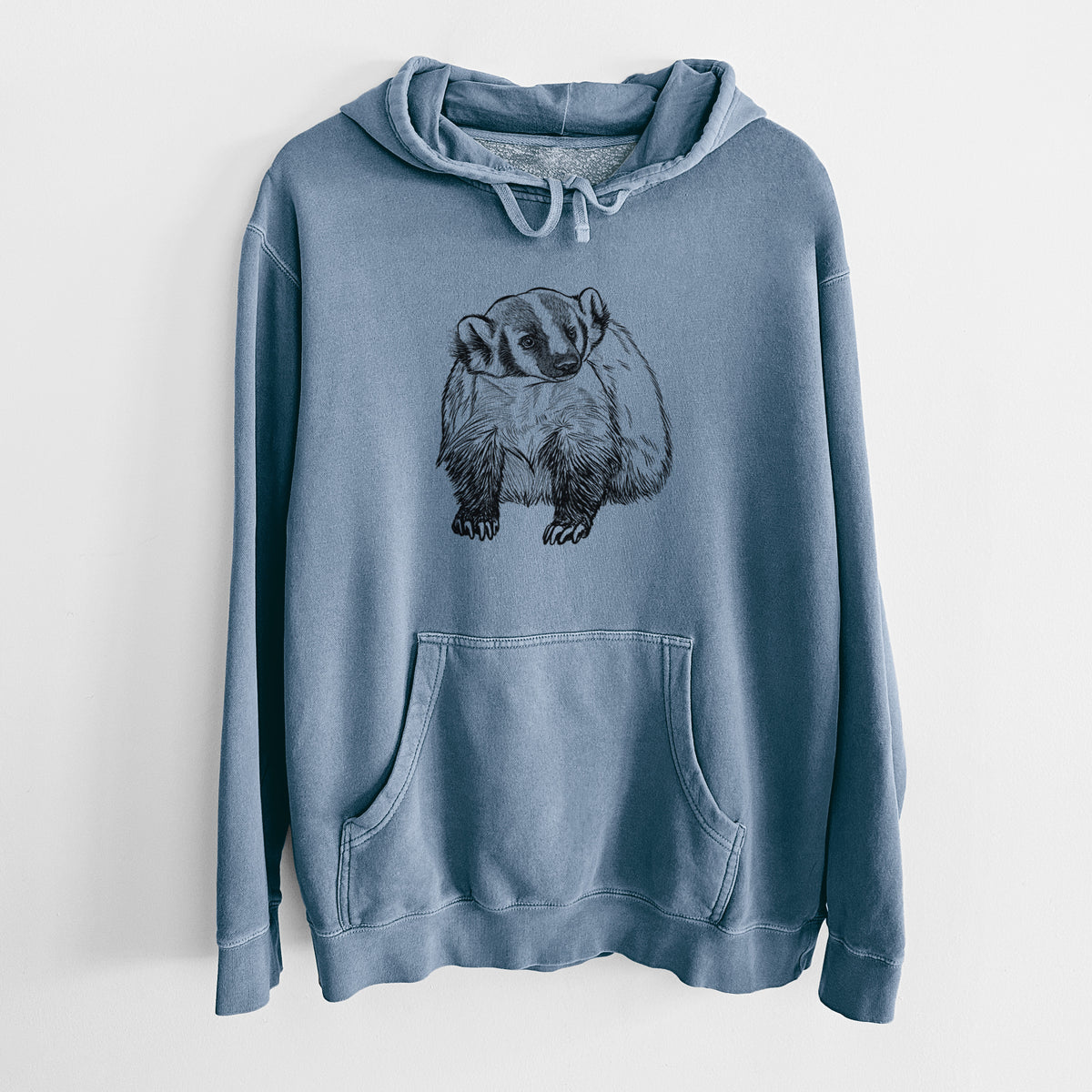 American Badger - Taxidea taxus - Unisex Pigment Dyed Hoodie