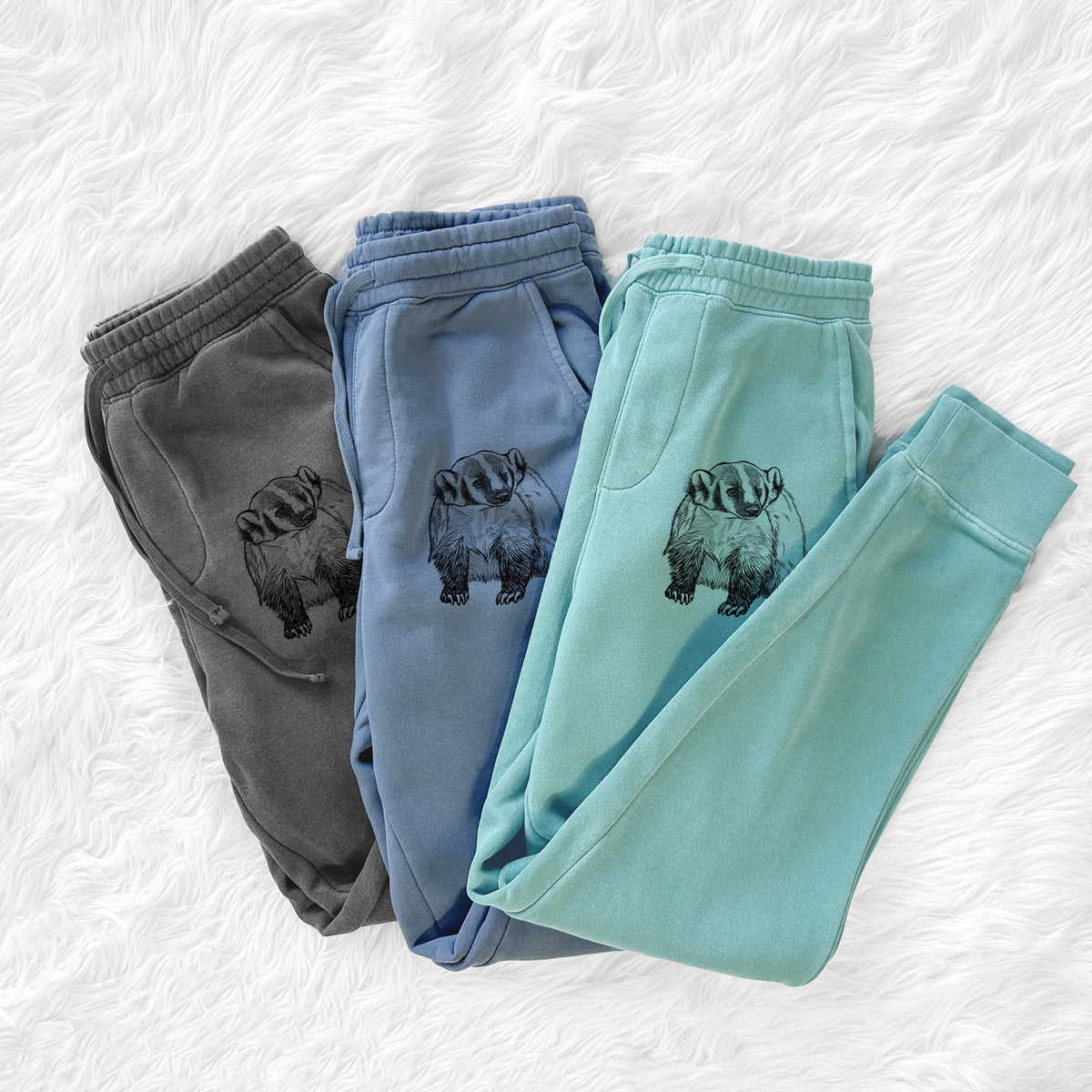 American Badger - Taxidea taxus - Unisex Pigment Dyed Sweatpants