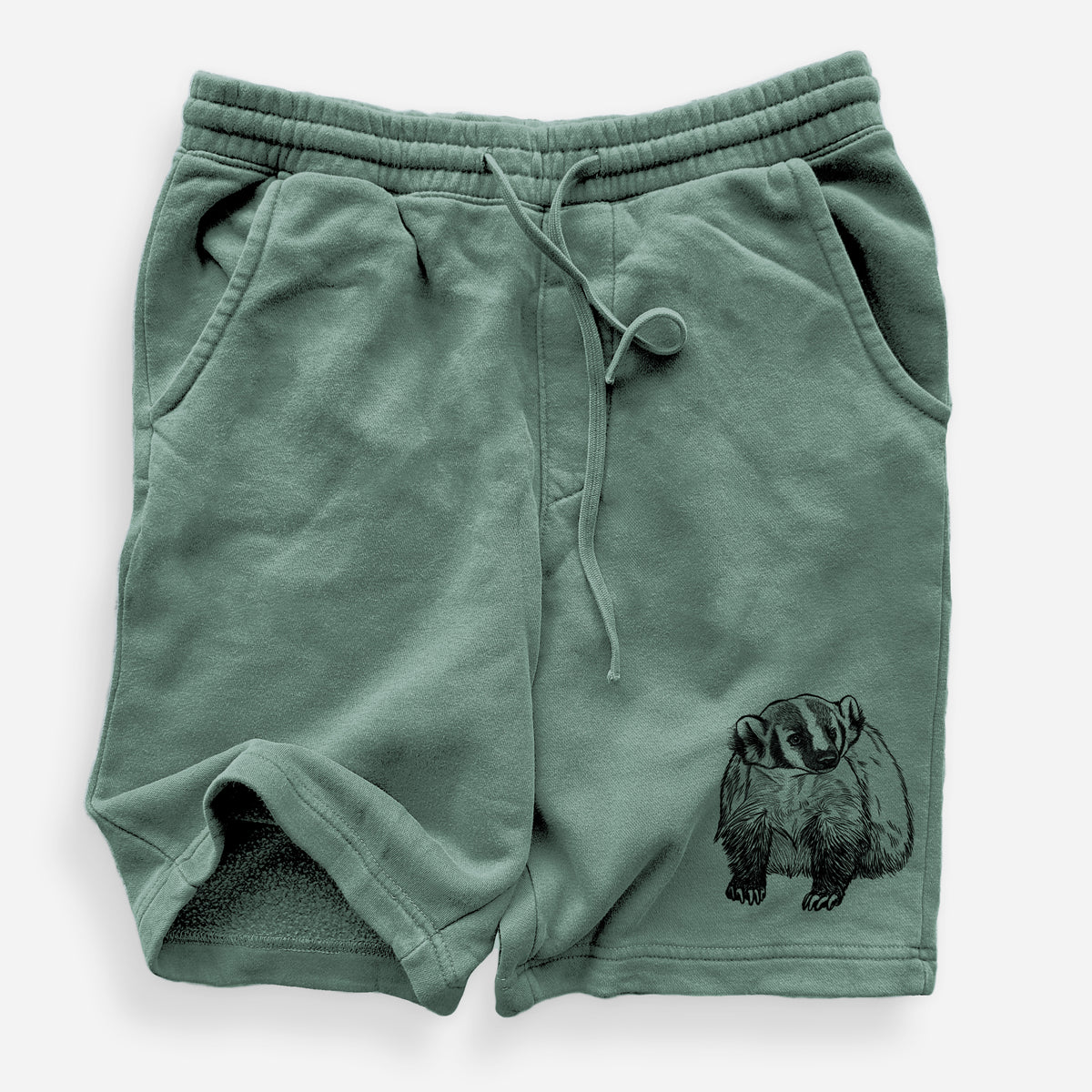 American Badger - Taxidea taxus - Unisex Pigment Dyed Shorts
