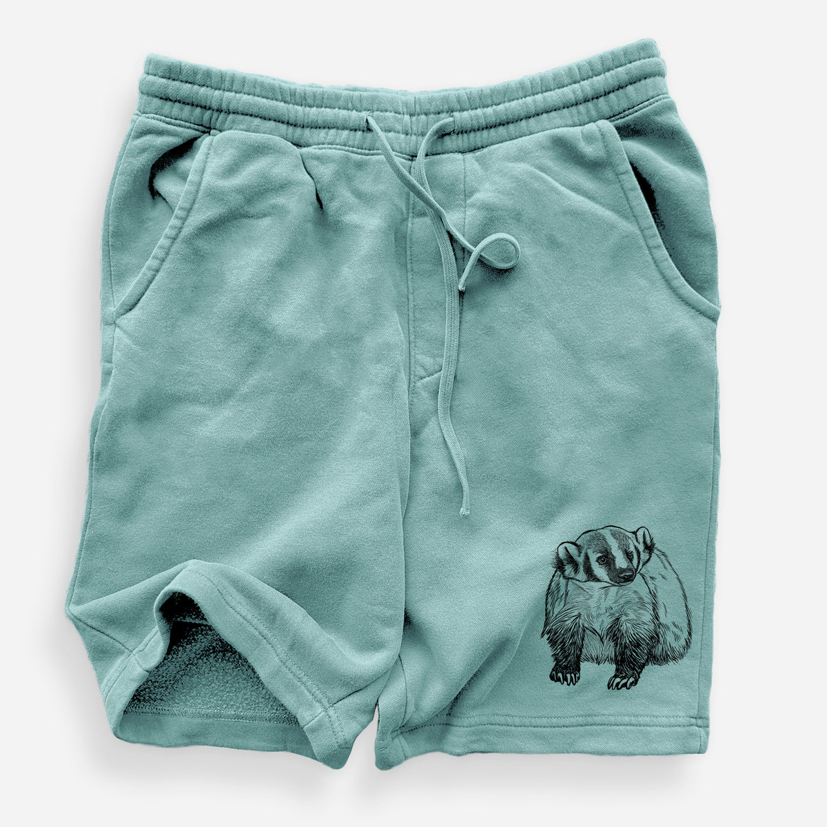 American Badger - Taxidea taxus - Unisex Pigment Dyed Shorts
