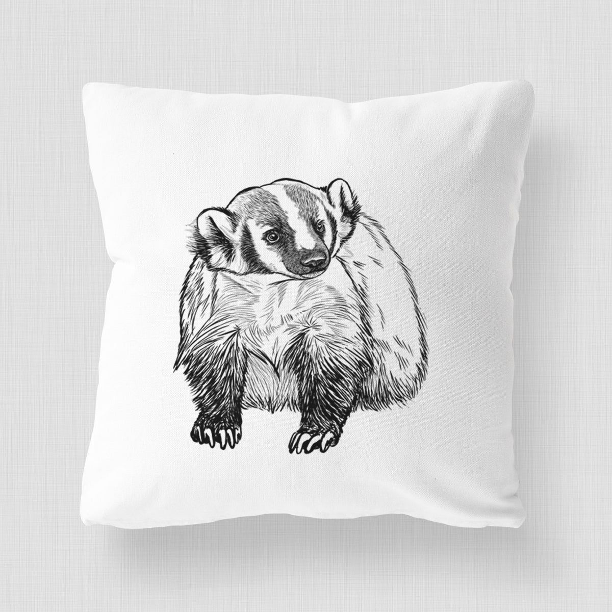 American Badger - Taxidea taxus - Throw Pillow Cover