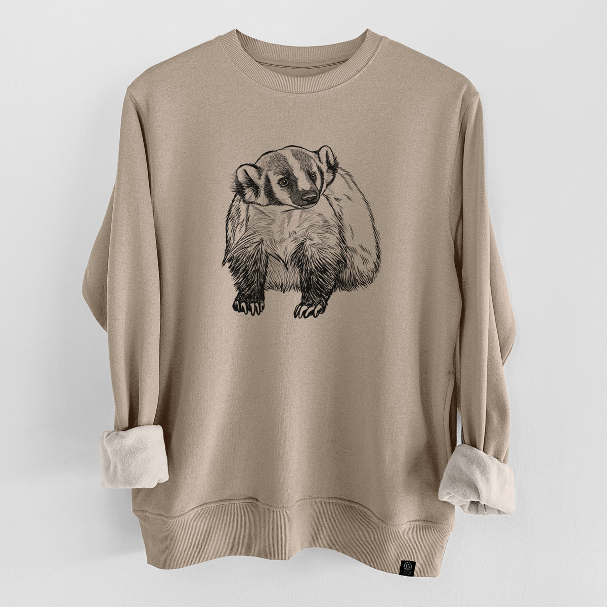 American Badger - Taxidea taxus  - Unisex Reclaimed Crewneck Sweatshirt