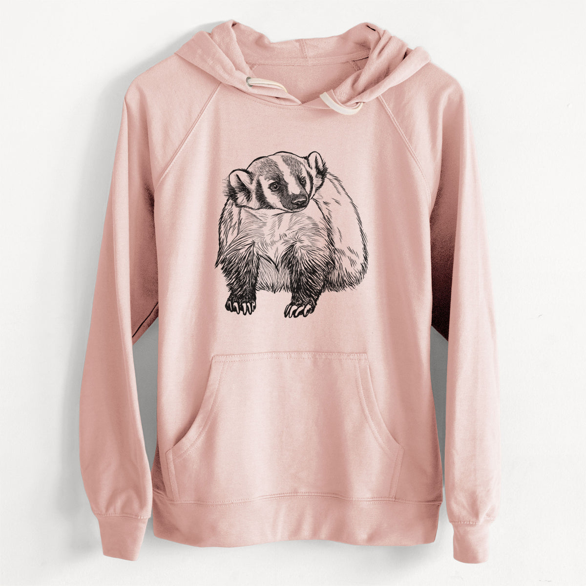 CLEARANCE - American Badger - Taxidea taxus  - Unisex Slim Fit Loopback Terry Hoodie