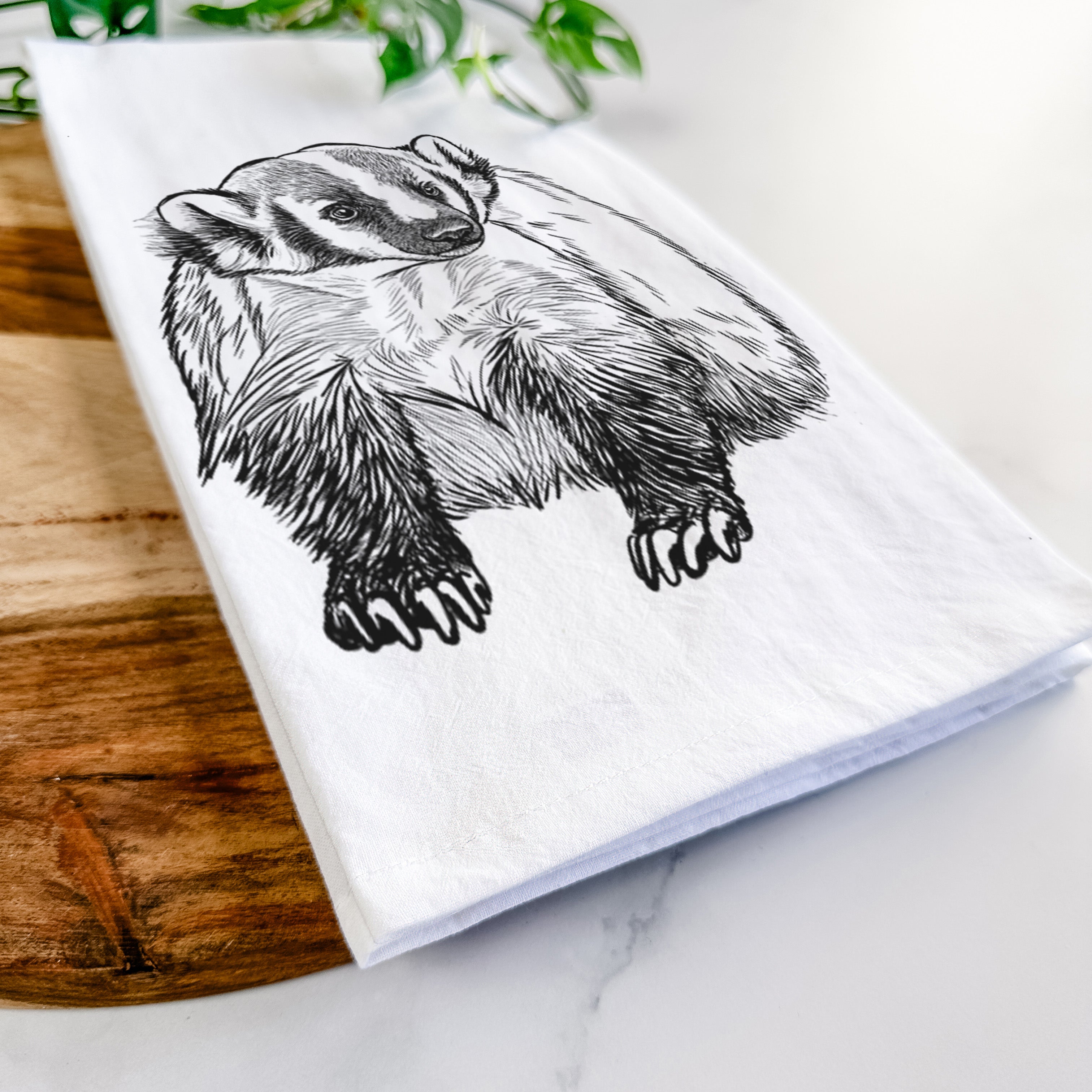 American Badger - Taxidea taxus Tea Towel