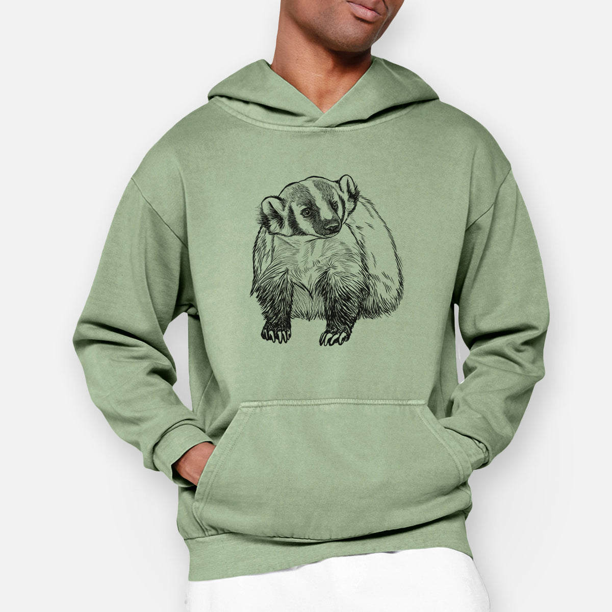 American Badger - Taxidea taxus  - Urban Heavyweight Hoodie