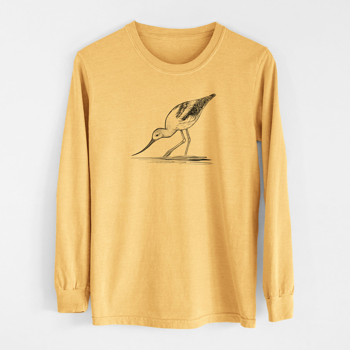 American Avocet - Recurvirostra americana - Men&#39;s Heavyweight 100% Cotton Long Sleeve