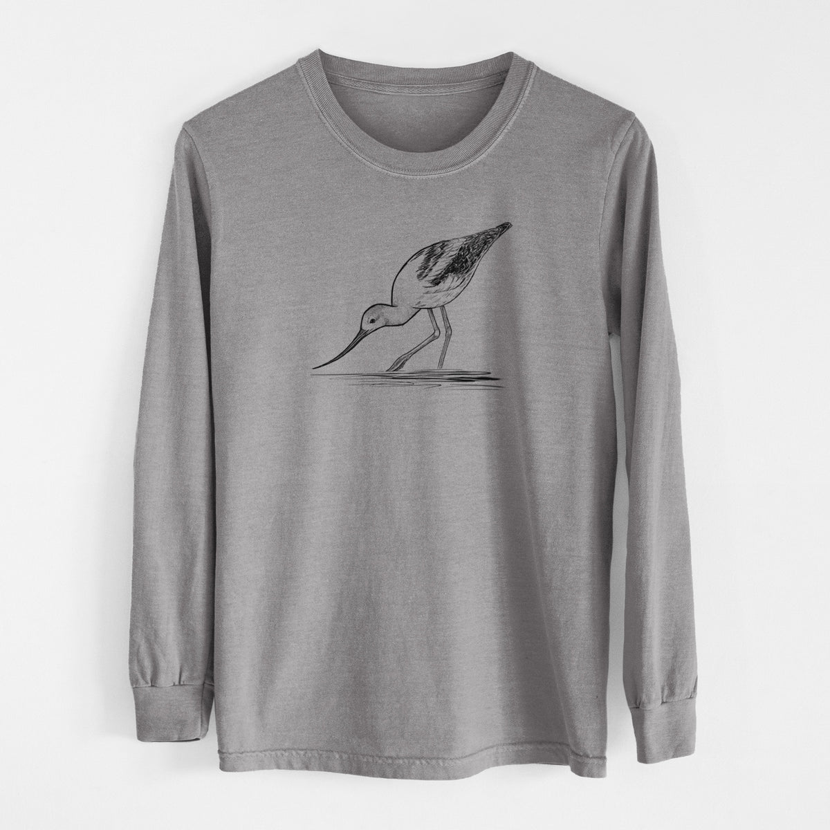American Avocet - Recurvirostra americana - Men&#39;s Heavyweight 100% Cotton Long Sleeve