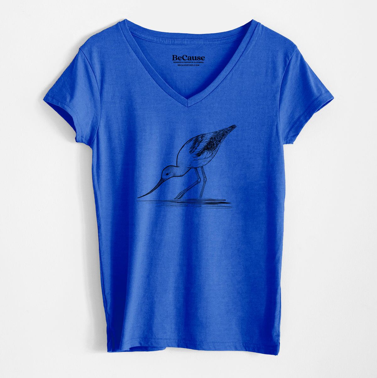 American Avocet - Recurvirostra americana - Women&#39;s 100% Recycled V-neck