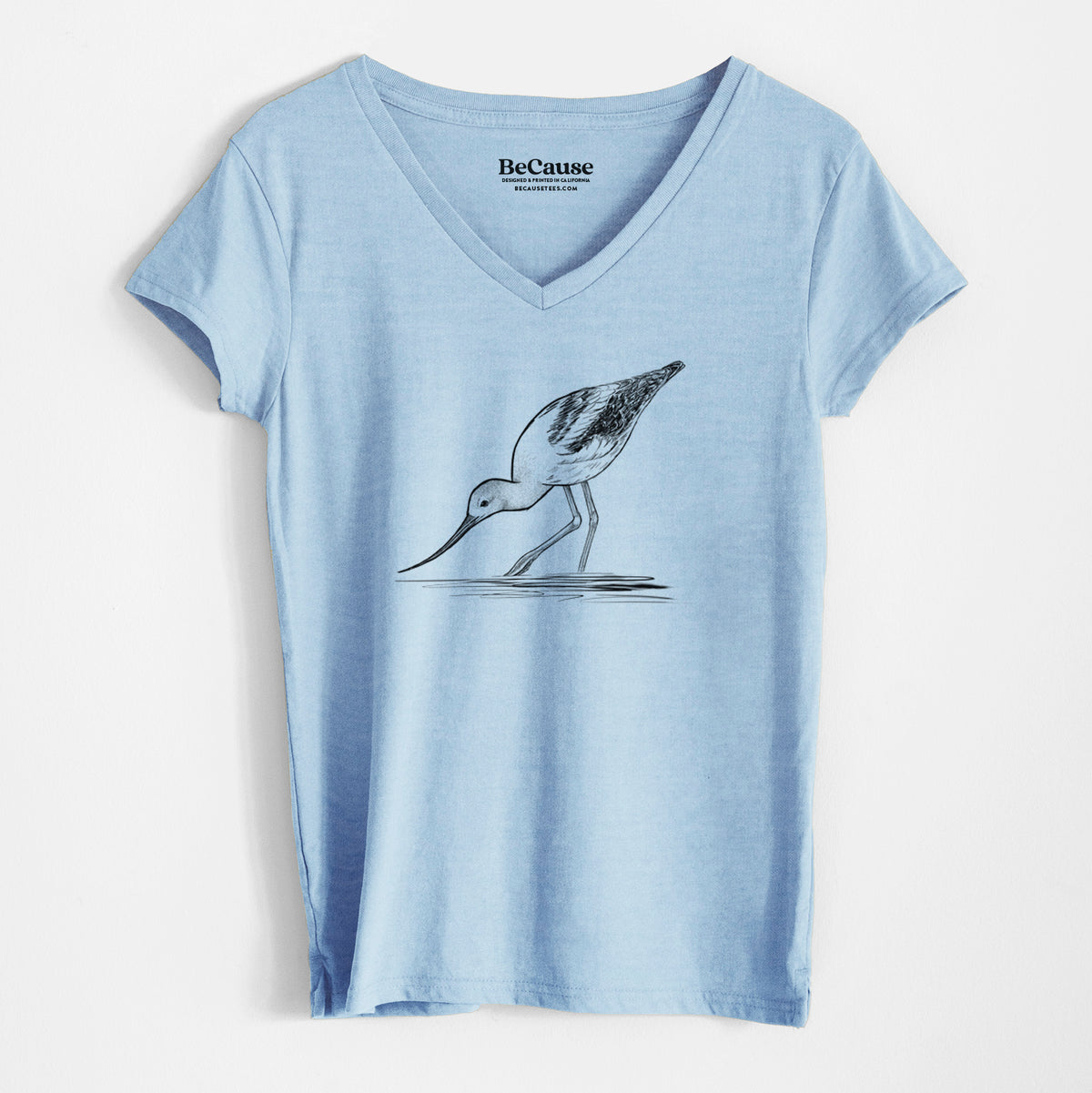 American Avocet - Recurvirostra americana - Women&#39;s 100% Recycled V-neck