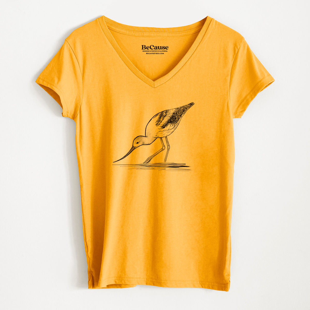 American Avocet - Recurvirostra americana - Women&#39;s 100% Recycled V-neck