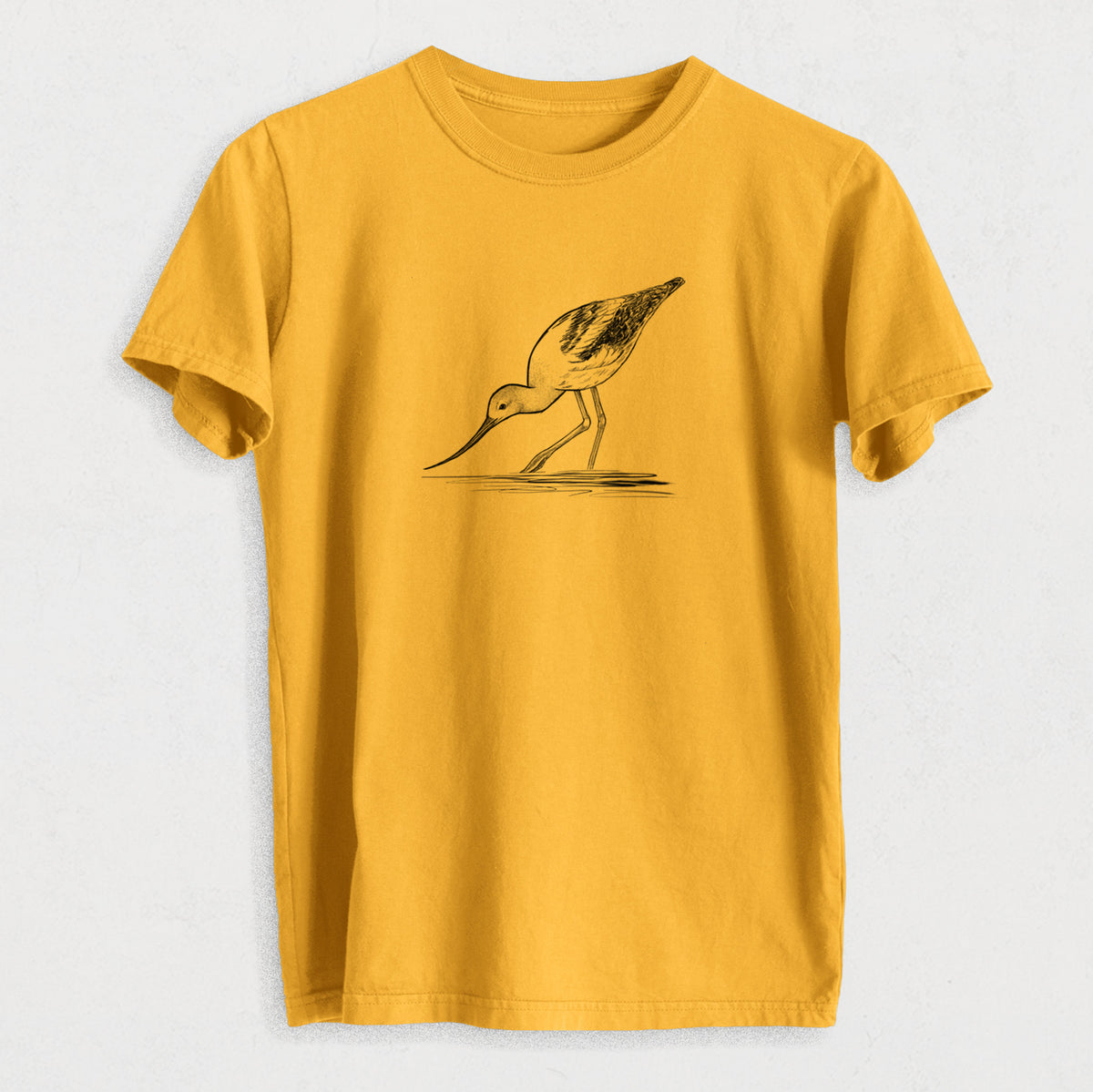 American Avocet - Recurvirostra americana - Heavyweight Men&#39;s 100% Organic Cotton Tee