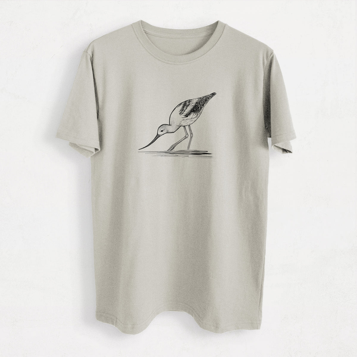 American Avocet - Recurvirostra americana - Heavyweight Men&#39;s 100% Organic Cotton Tee