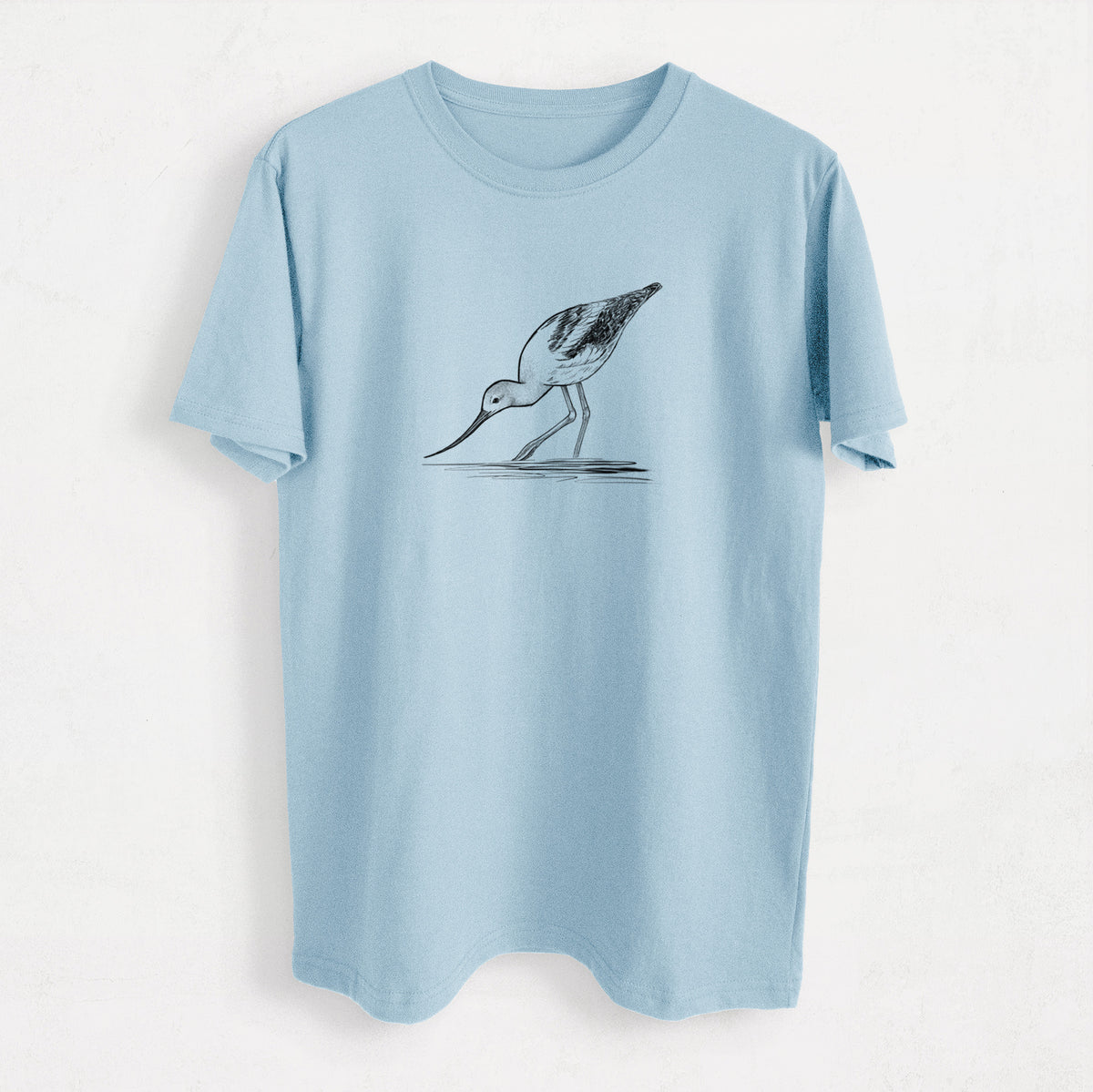 American Avocet - Recurvirostra americana - Heavyweight Men&#39;s 100% Organic Cotton Tee