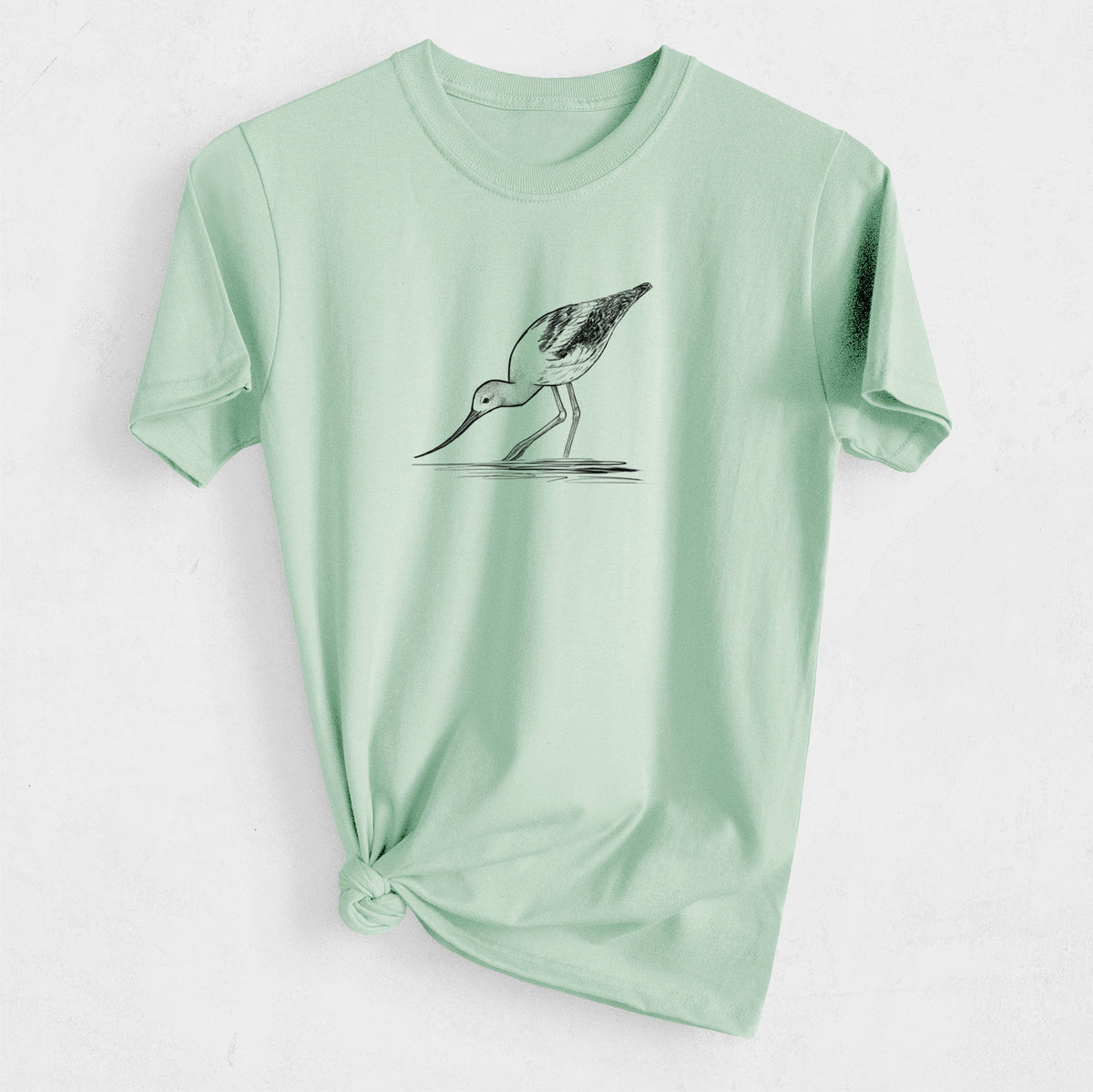 American Avocet - Recurvirostra americana - Heavyweight Men&#39;s 100% Organic Cotton Tee