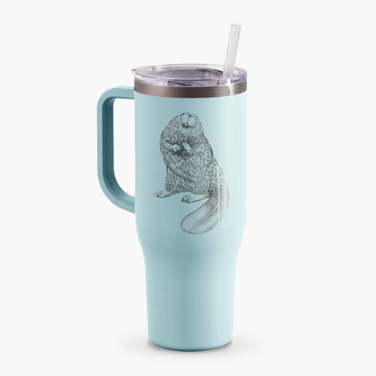 North American Beaver - Castor canadensis - 40oz Tumbler with Handle