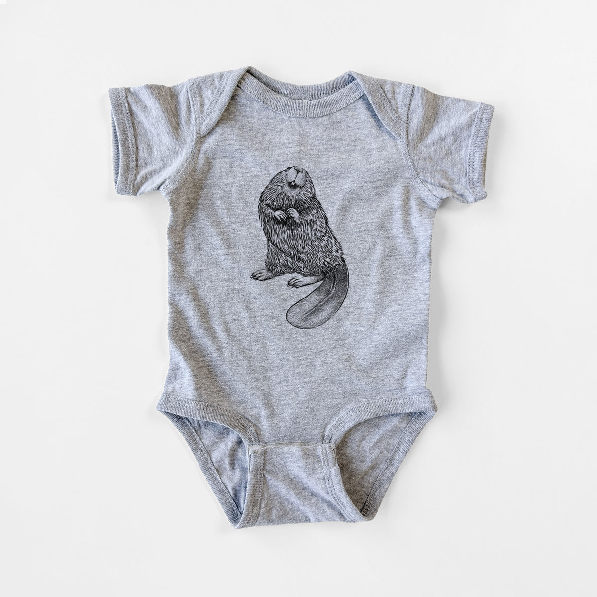 North American Beaver - Castor canadensis - Baby Fine Jersey Bodysuit