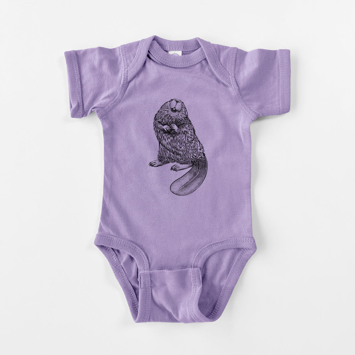 North American Beaver - Castor canadensis - Baby Fine Jersey Bodysuit
