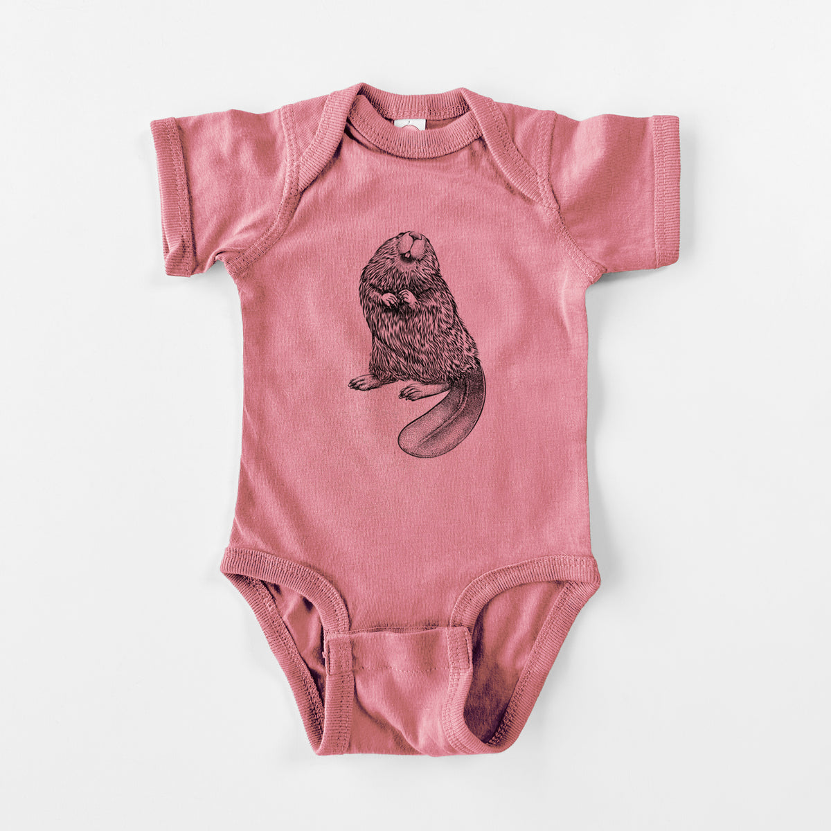 North American Beaver - Castor canadensis - Baby Fine Jersey Bodysuit
