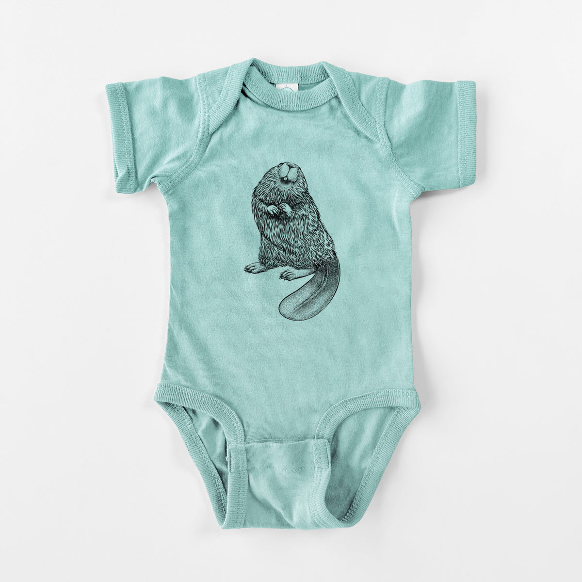 North American Beaver - Castor canadensis - Baby Fine Jersey Bodysuit
