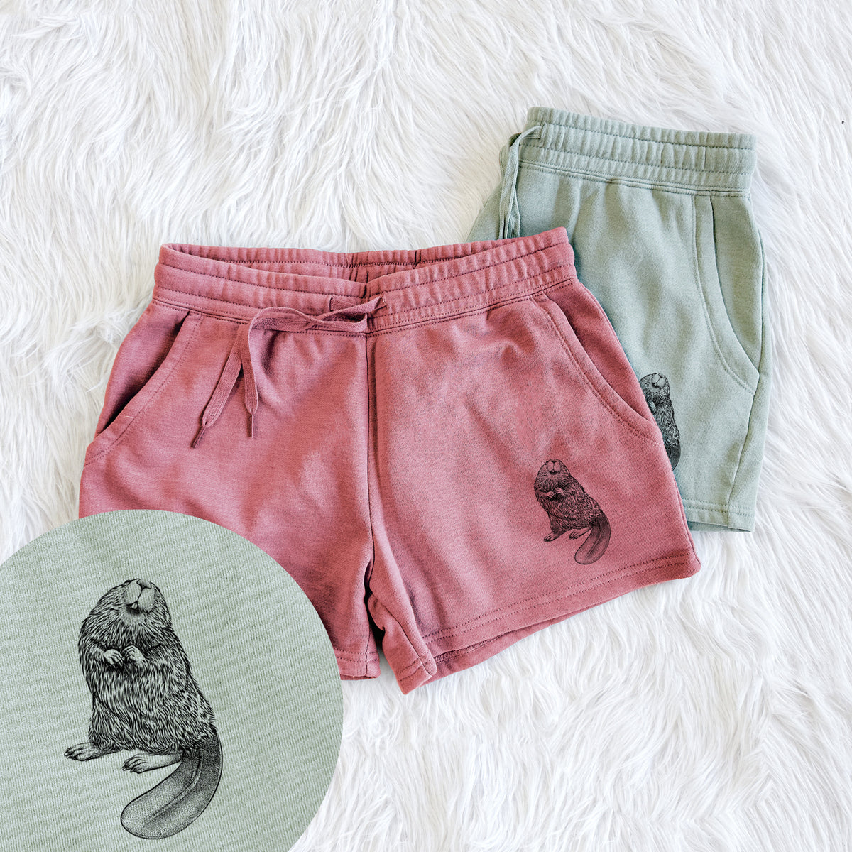 North American Beaver - Castor canadensis - Women&#39;s Cali Wave Shorts