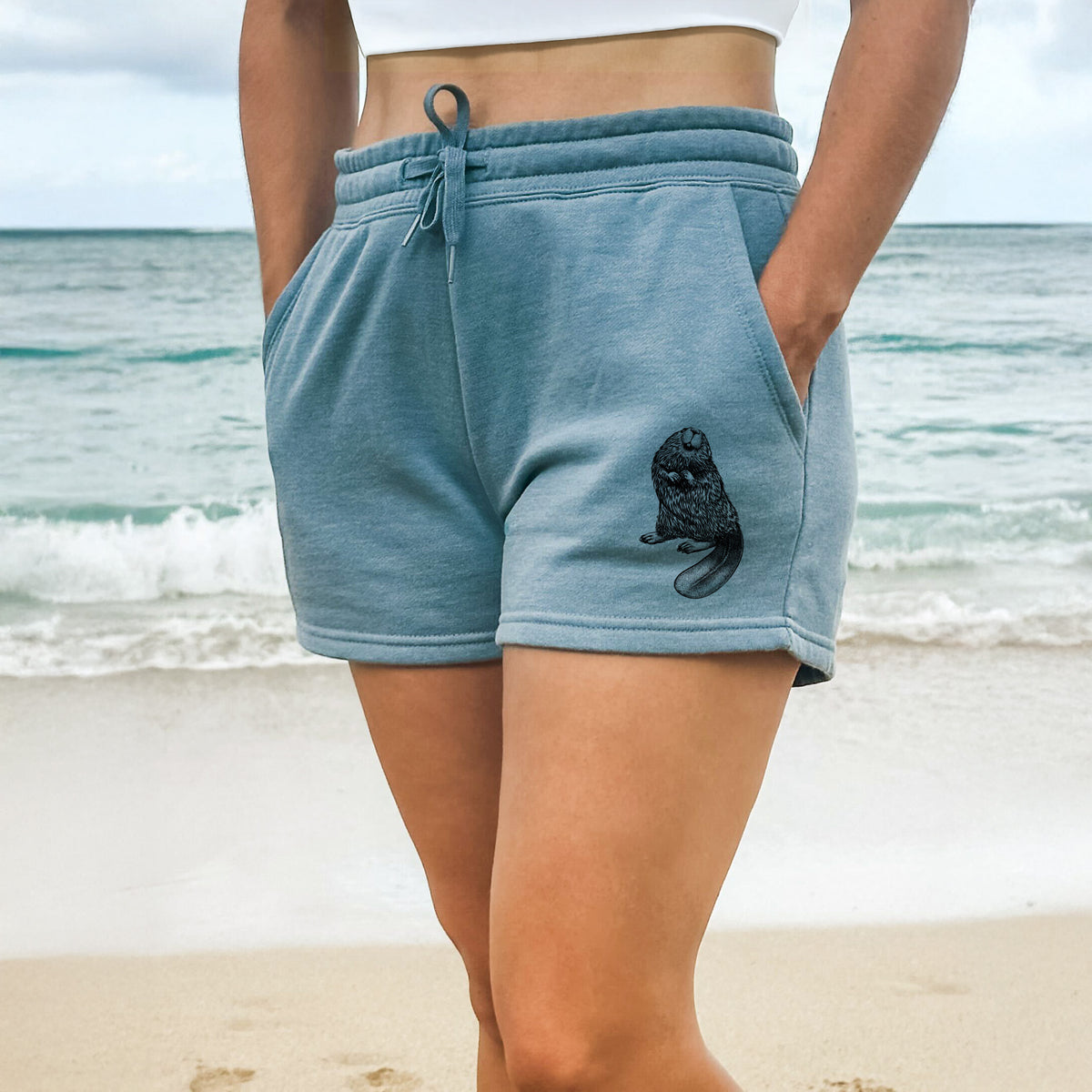 North American Beaver - Castor canadensis - Women's Cali Wave Shorts