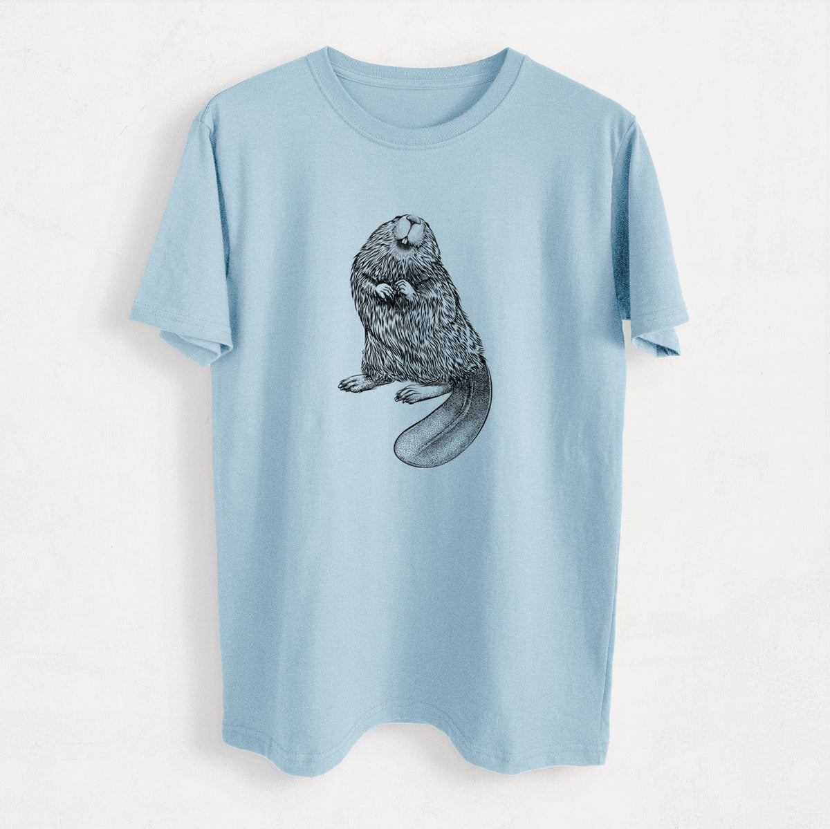 North American Beaver - Castor canadensis - Heavyweight Men&#39;s 100% Organic Cotton Tee