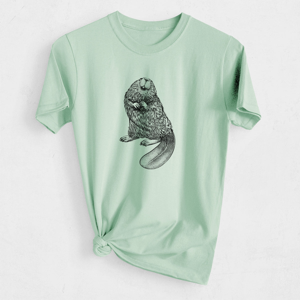 North American Beaver - Castor canadensis - Heavyweight Men&#39;s 100% Organic Cotton Tee
