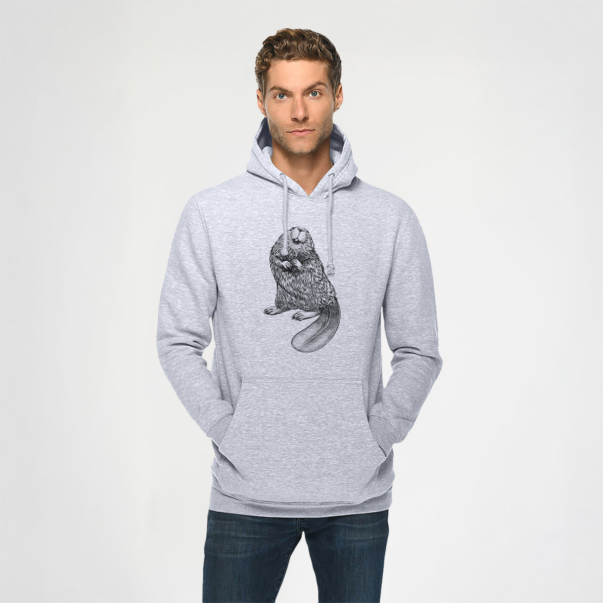 North American Beaver - Castor canadensis - Heavyweight Fleece Hoodie