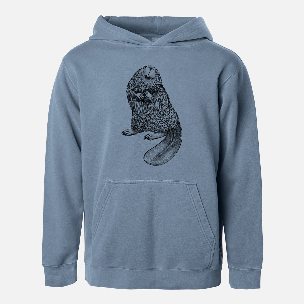 North American Beaver - Castor canadensis - Youth Pigment Dyed Hoodie