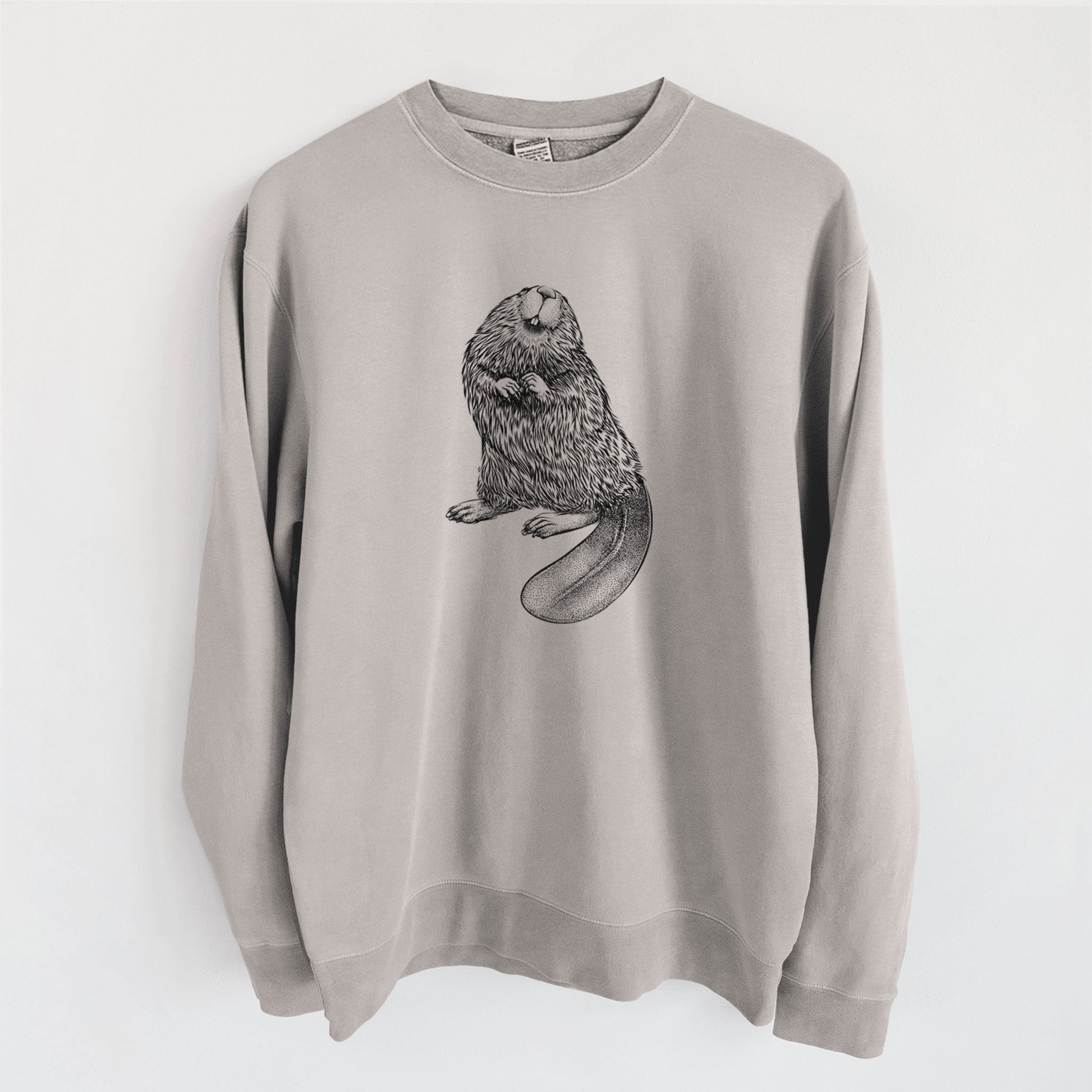 North American Beaver - Castor canadensis - Unisex Pigment Dyed Crew Sweatshirt