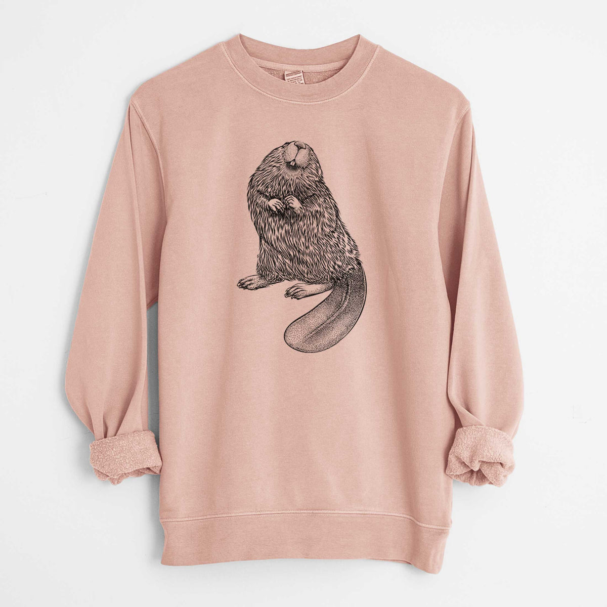 North American Beaver - Castor canadensis - Unisex Pigment Dyed Crew Sweatshirt