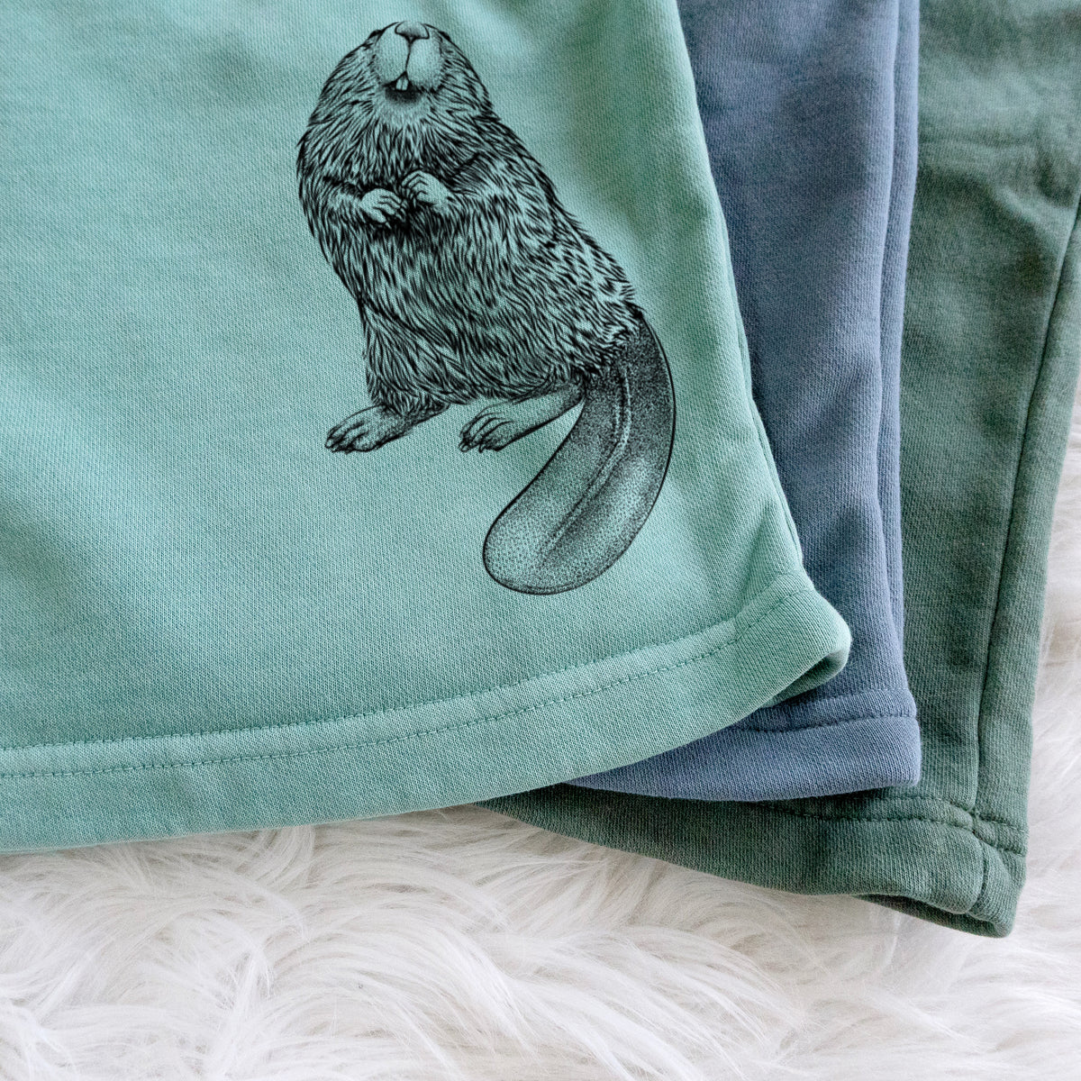 North American Beaver - Castor canadensis - Unisex Pigment Dyed Shorts