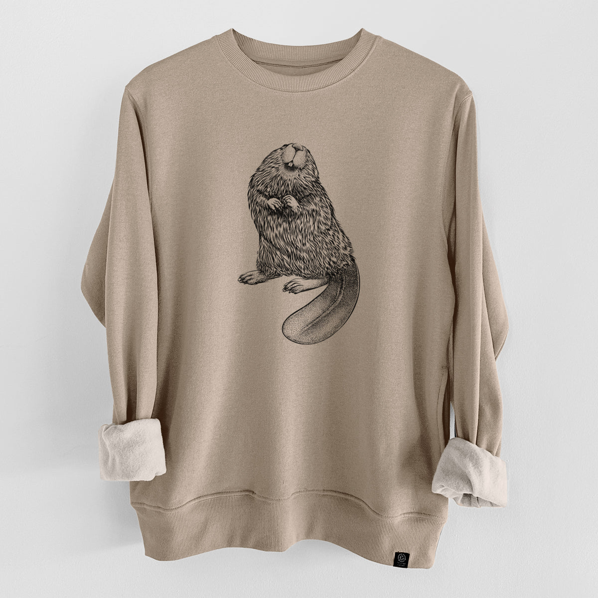 North American Beaver - Castor canadensis  - Unisex Reclaimed Crewneck Sweatshirt