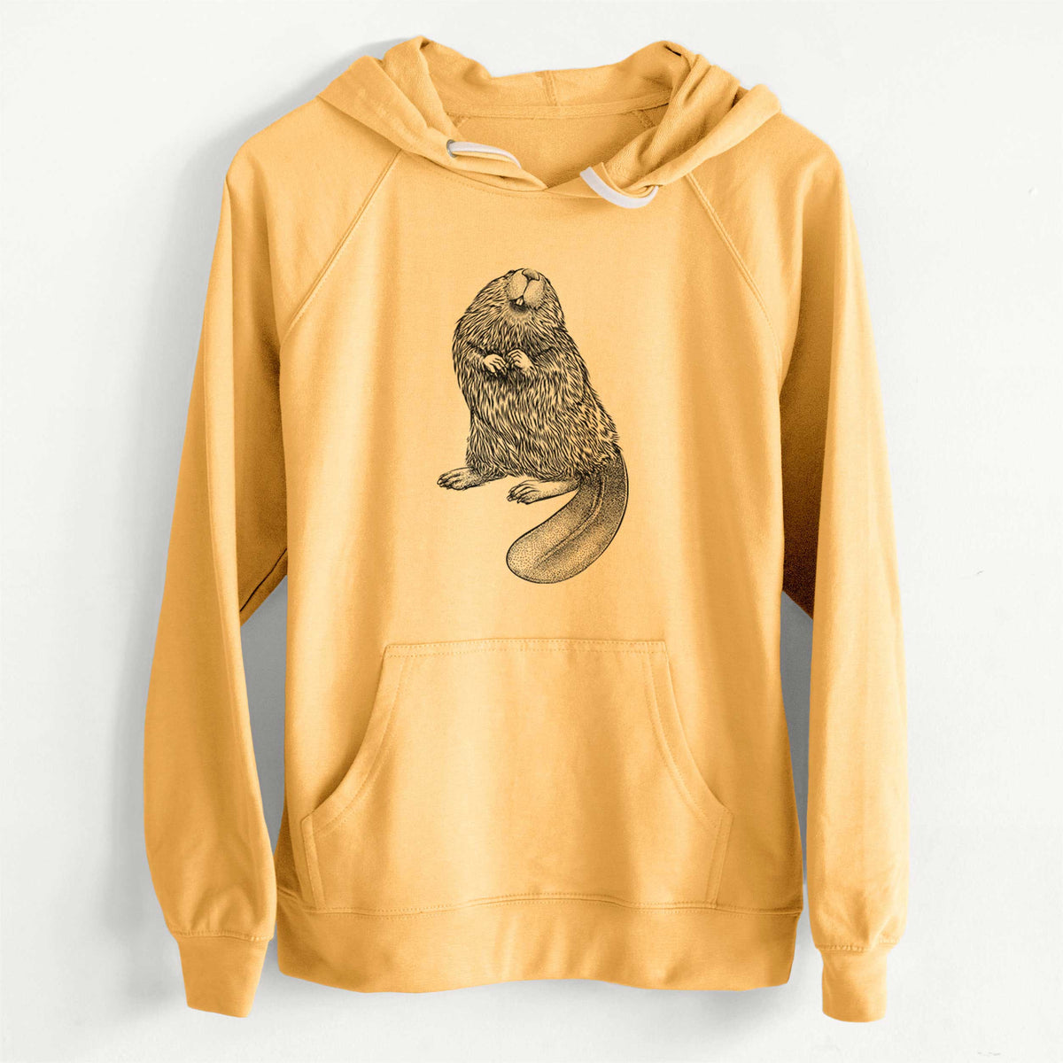 North American Beaver - Castor canadensis  - Unisex Slim Fit Loopback Terry Hoodie