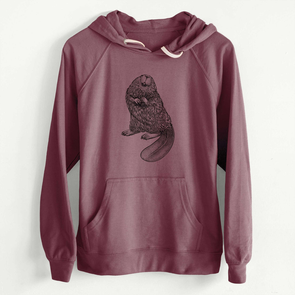 North American Beaver - Castor canadensis  - Unisex Slim Fit Loopback Terry Hoodie