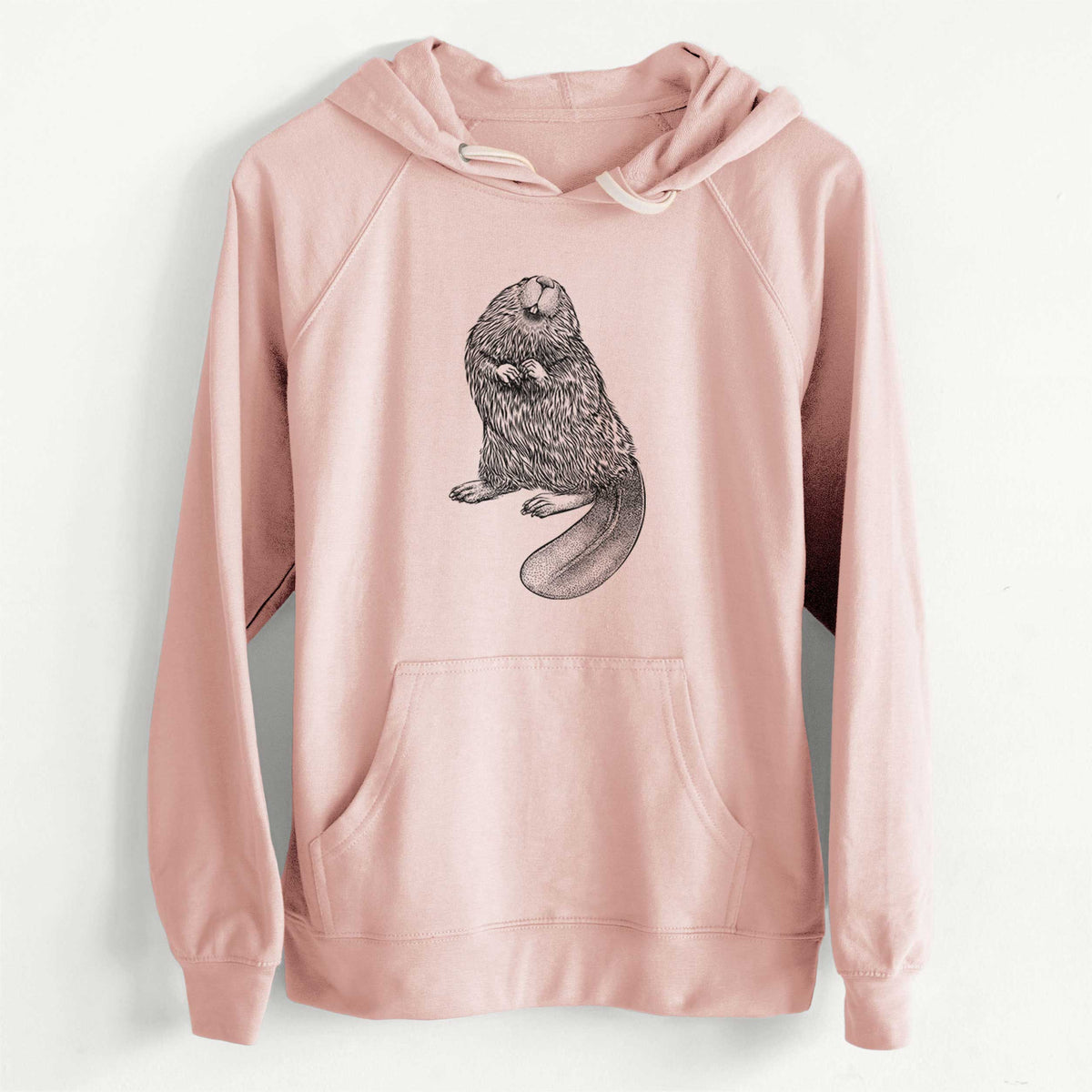 North American Beaver - Castor canadensis  - Unisex Slim Fit Loopback Terry Hoodie