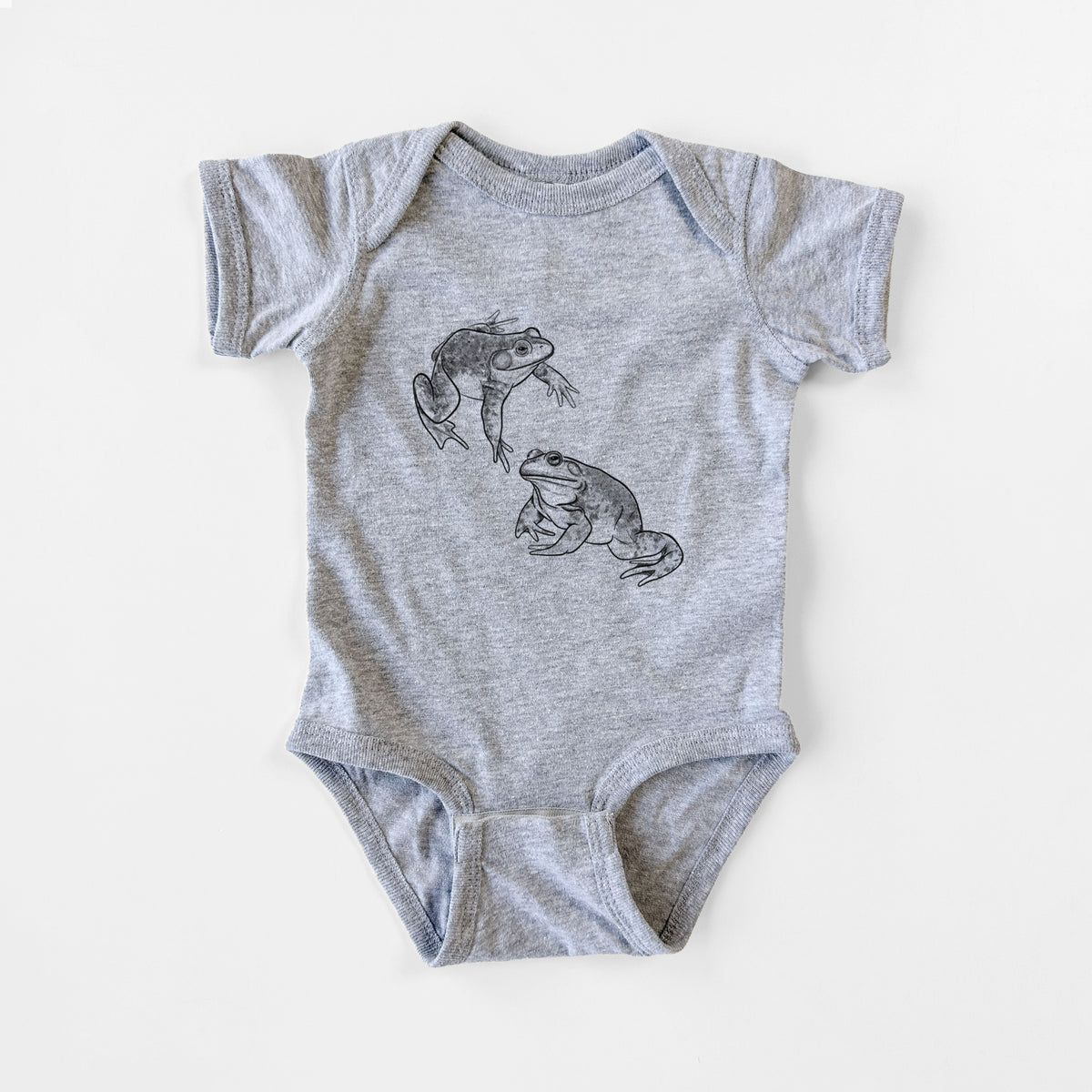 American Bullfrogs - Lithobates catesbeianus - Baby Fine Jersey Bodysuit
