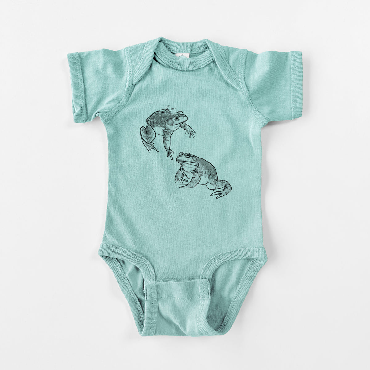 American Bullfrogs - Lithobates catesbeianus - Baby Fine Jersey Bodysuit