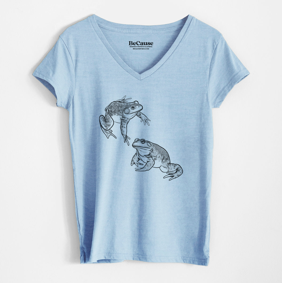 American Bullfrogs - Lithobates catesbeianus - Women&#39;s 100% Recycled V-neck
