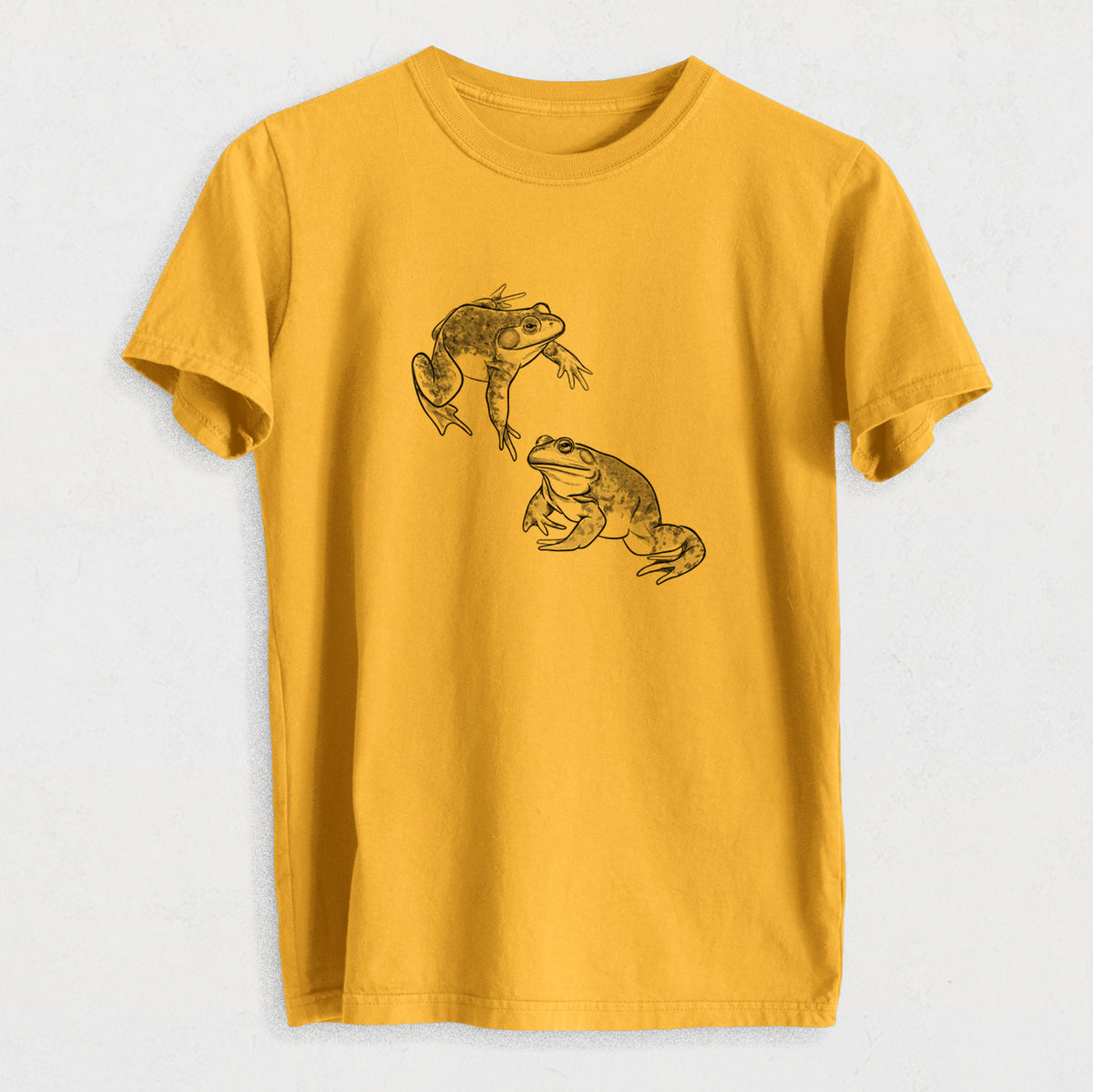 American Bullfrogs - Lithobates catesbeianus - Heavyweight Men&#39;s 100% Organic Cotton Tee