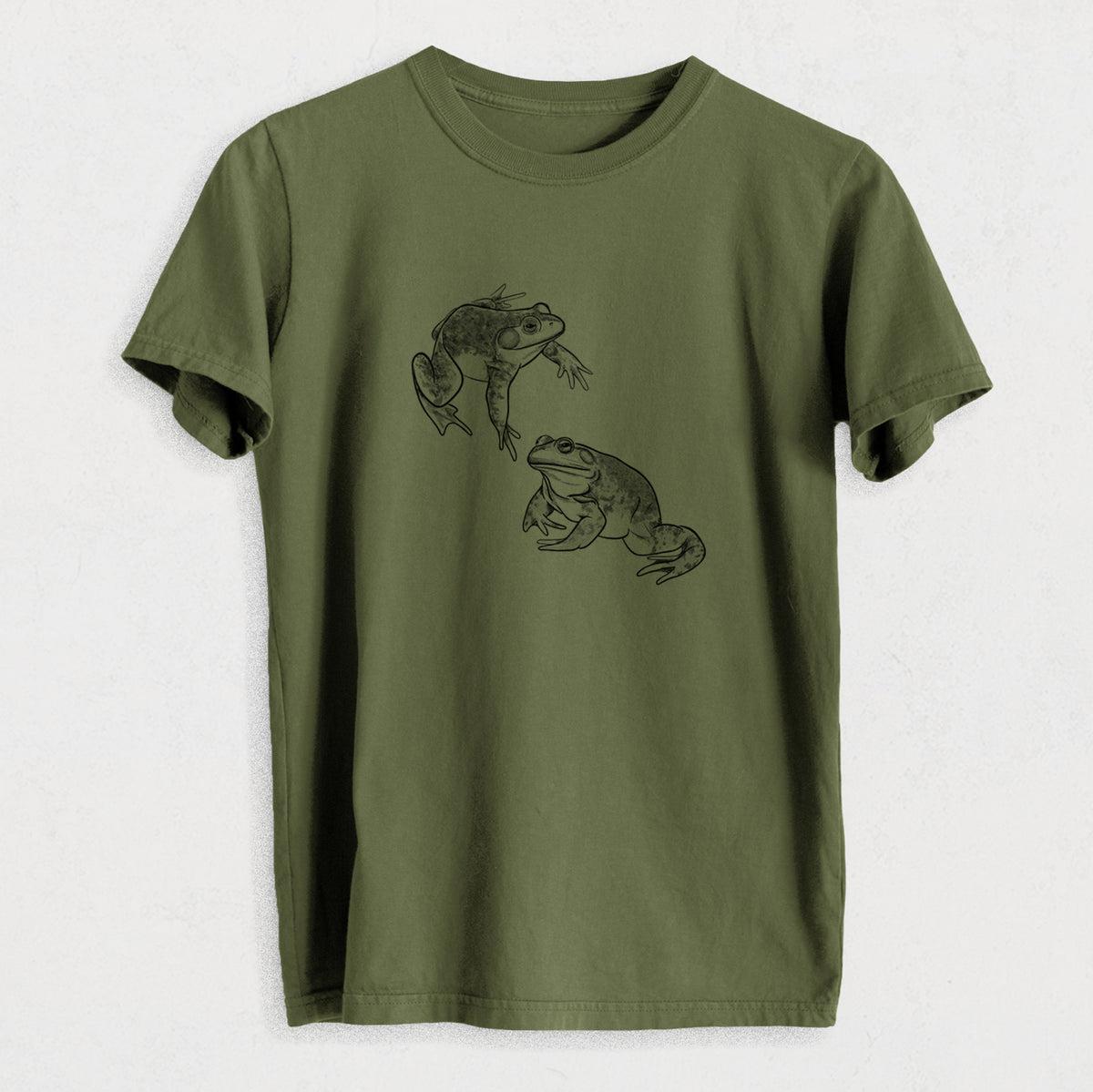 American Bullfrogs - Lithobates catesbeianus - Heavyweight Men&#39;s 100% Organic Cotton Tee
