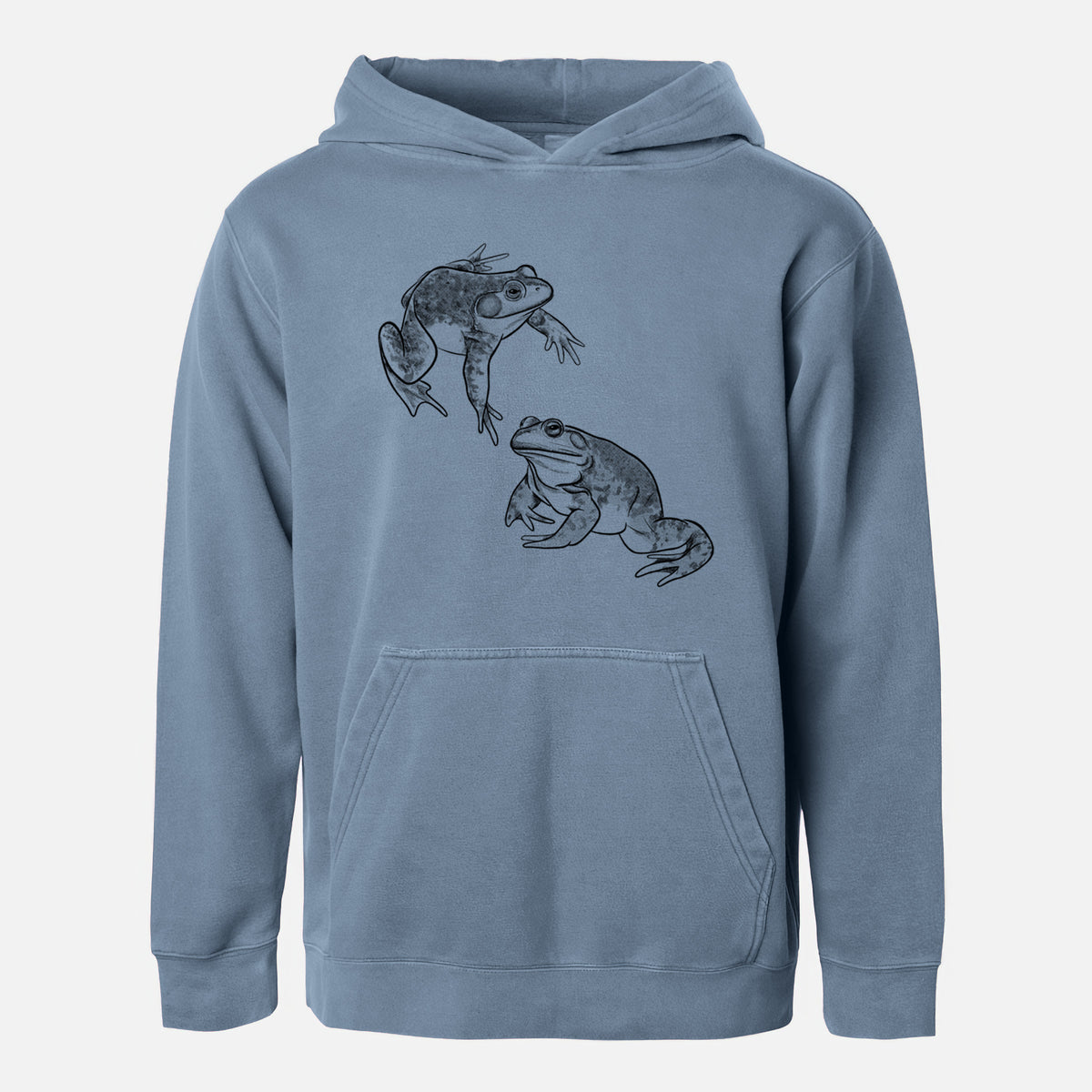 American Bullfrogs - Lithobates catesbeianus - Youth Pigment Dyed Hoodie