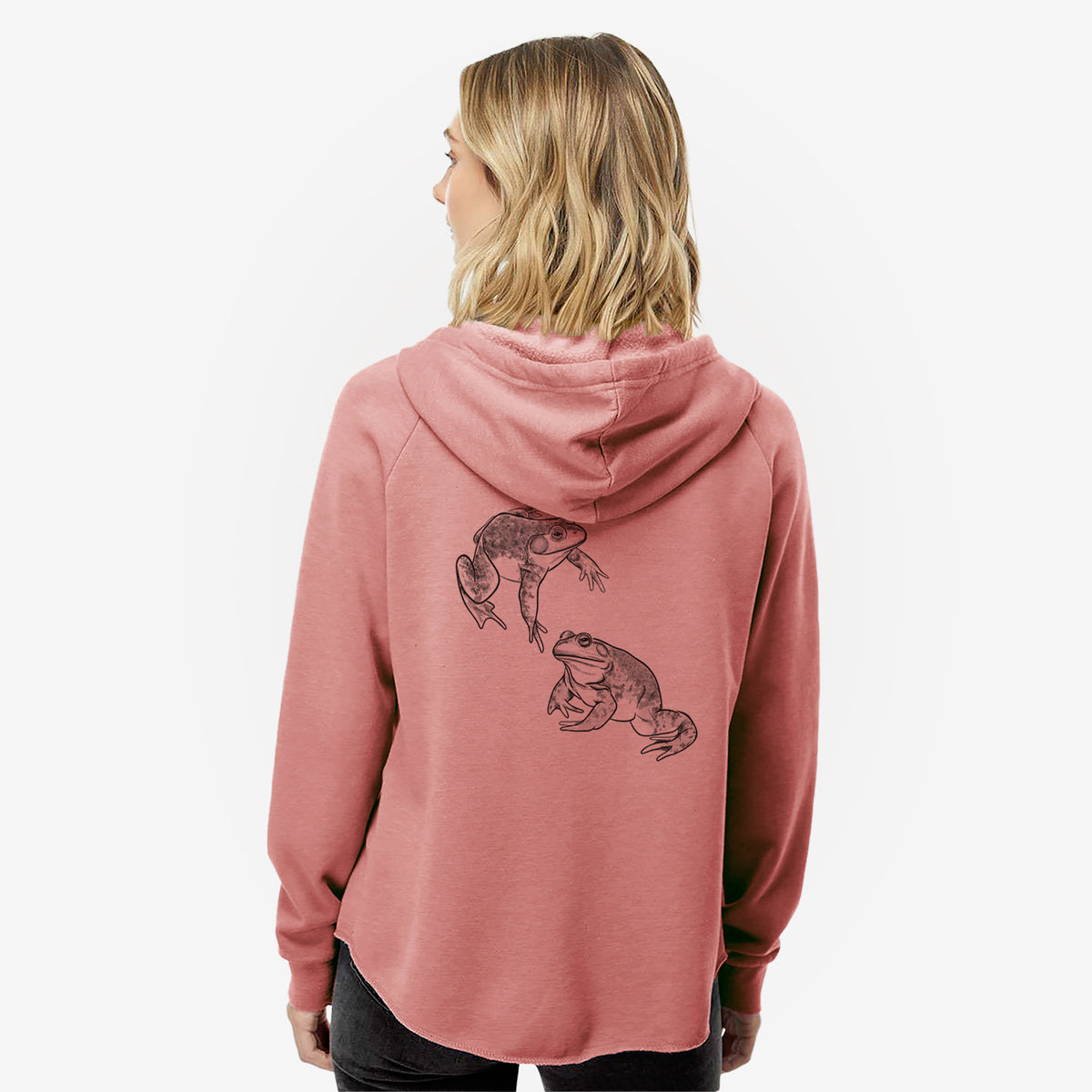 American Bullfrogs - Lithobates catesbeianus - Women's Cali Wave Zip-Up Sweatshirt