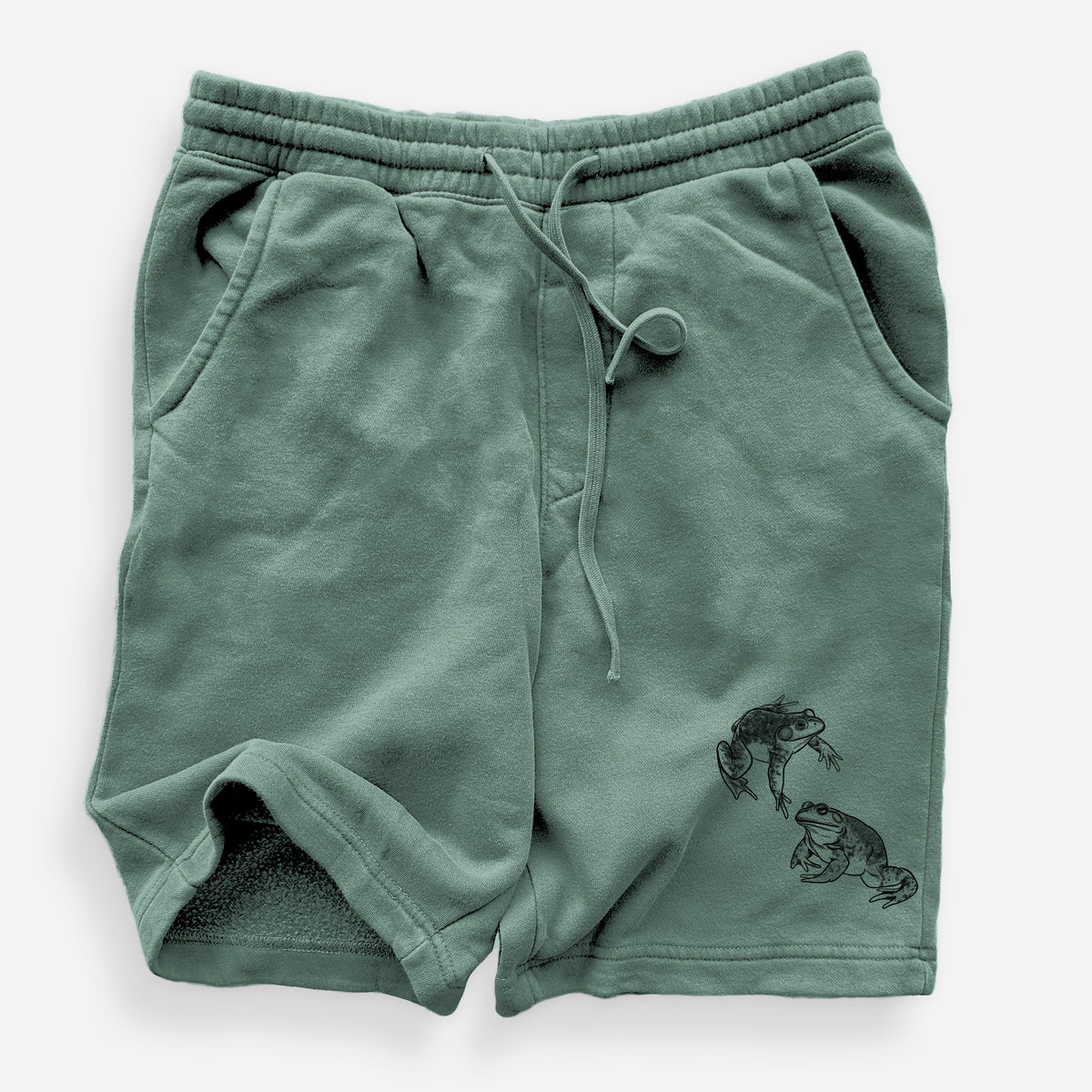 American Bullfrogs - Lithobates catesbeianus - Unisex Pigment Dyed Shorts