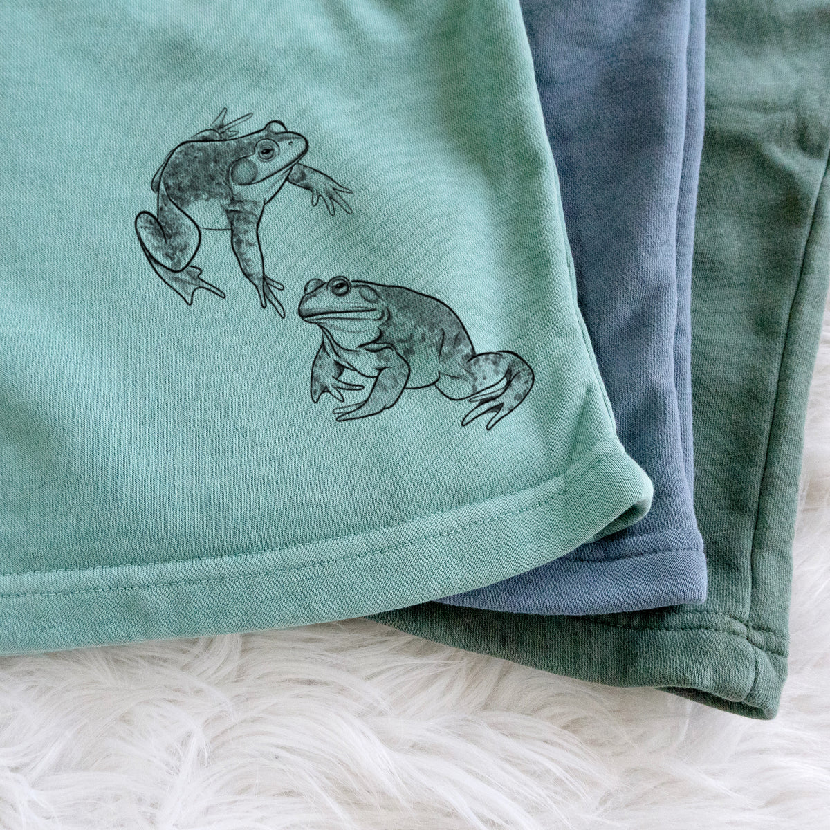 American Bullfrogs - Lithobates catesbeianus - Unisex Pigment Dyed Shorts