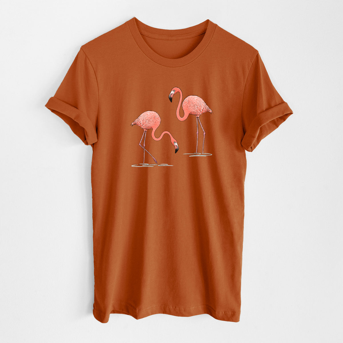 American Flamingos - Phoenicopterus ruber - Lightweight 100% Cotton Unisex Crewneck