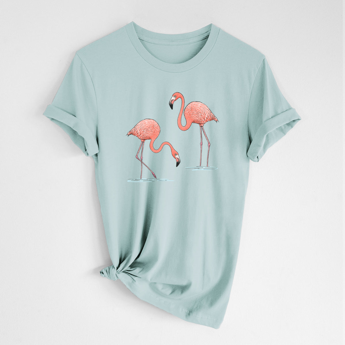 American Flamingos - Phoenicopterus ruber - Lightweight 100% Cotton Unisex Crewneck