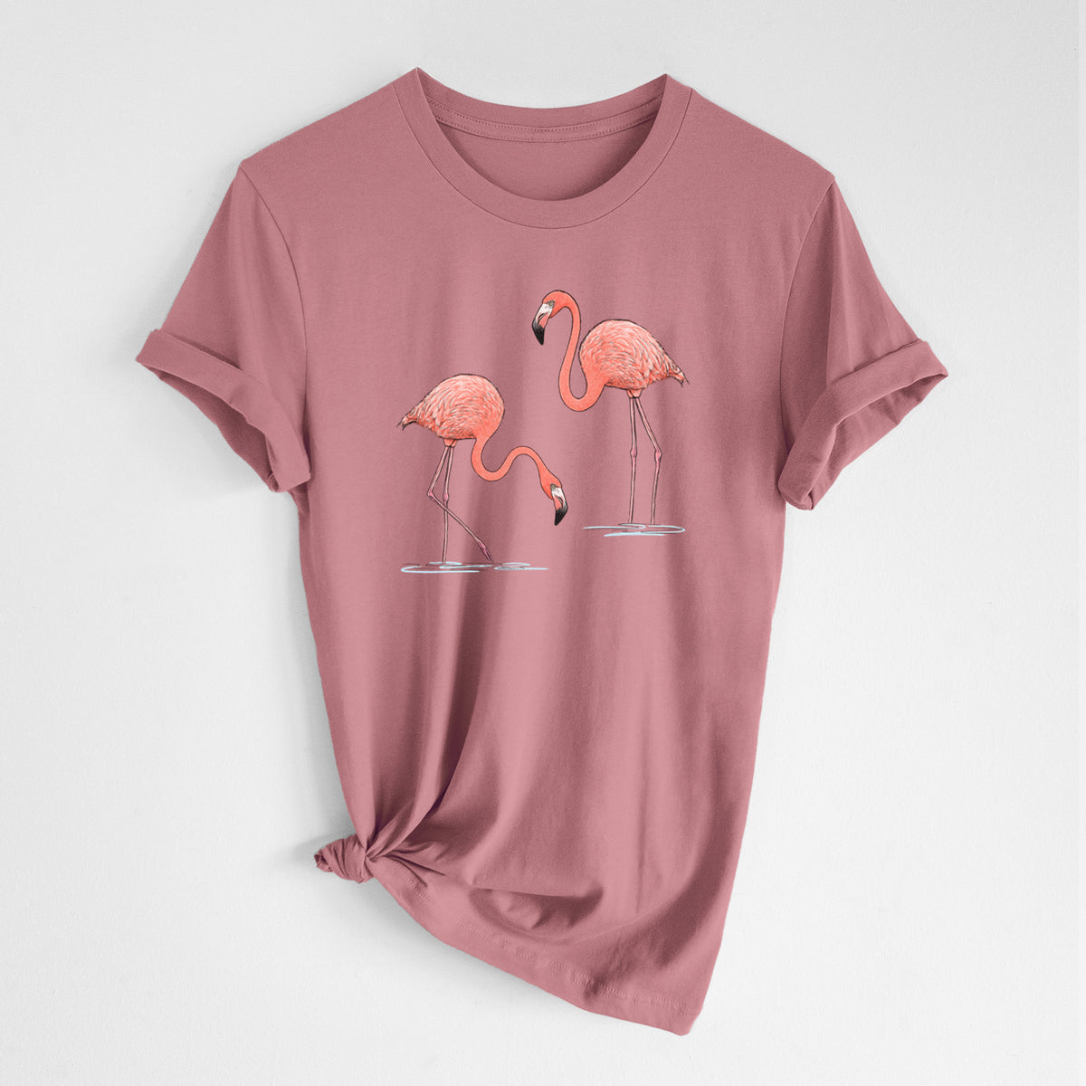 American Flamingos - Phoenicopterus ruber - Lightweight 100% Cotton Unisex Crewneck