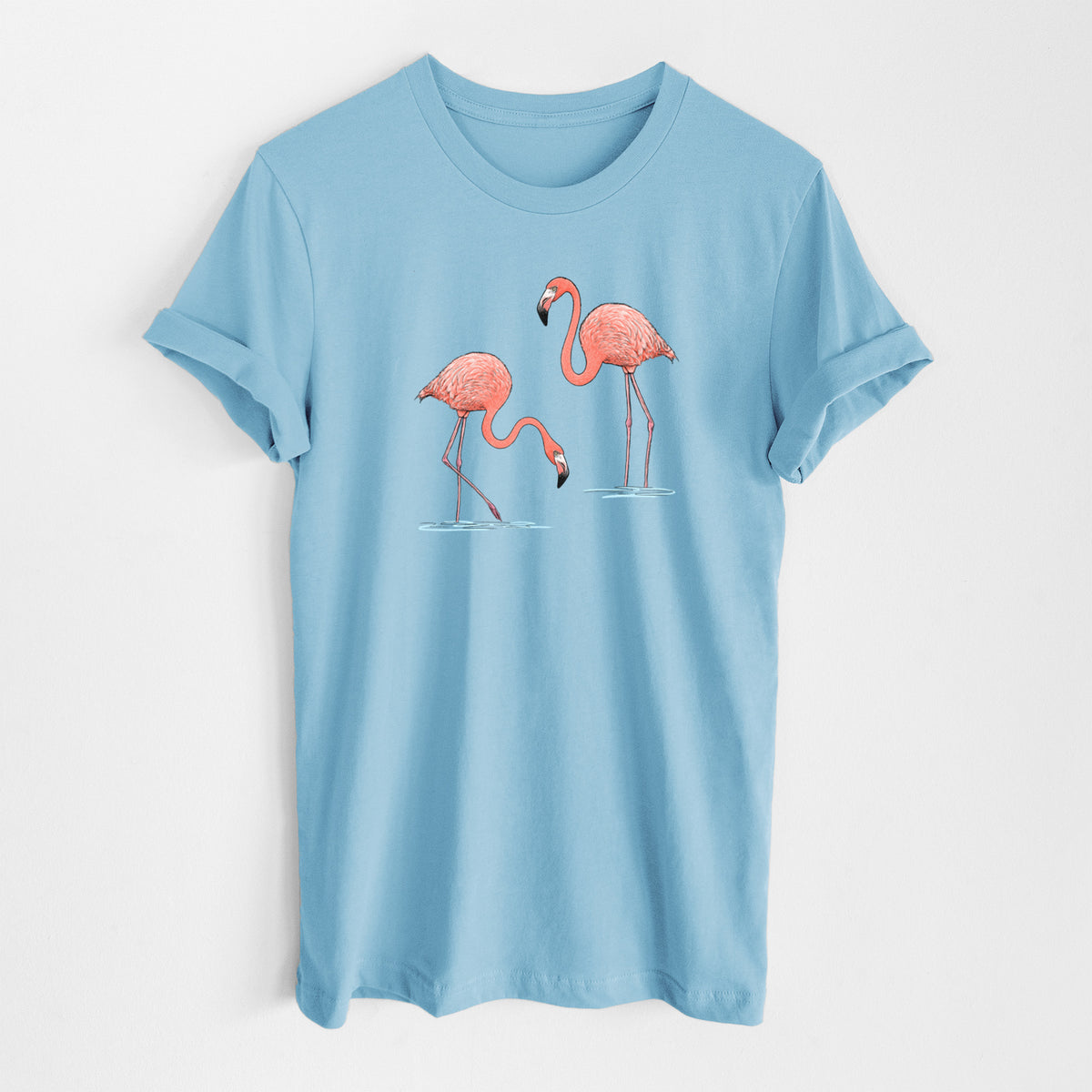 American Flamingos - Phoenicopterus ruber - Lightweight 100% Cotton Unisex Crewneck